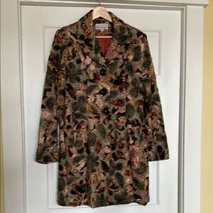 Vintage Boho Designer Elliott Lauren 100% Silk Coat